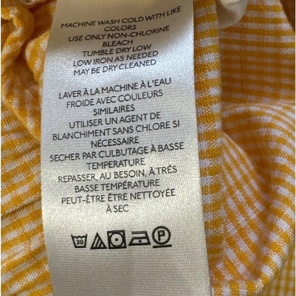 Free People M Kate Gingham Straight Leg Trouser Pants Malibu Orange/White Preppy - Picture 11 of 11